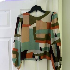 SHEIN Multicolor Abstract Blouse